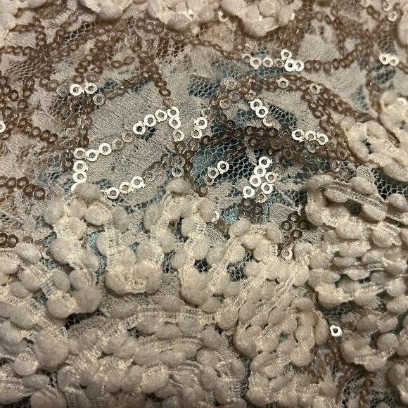 Angels & Diamonds XS Blue Sequins Rhinestones and Lace Western Cross T-Shirt - Picture 4 of 6